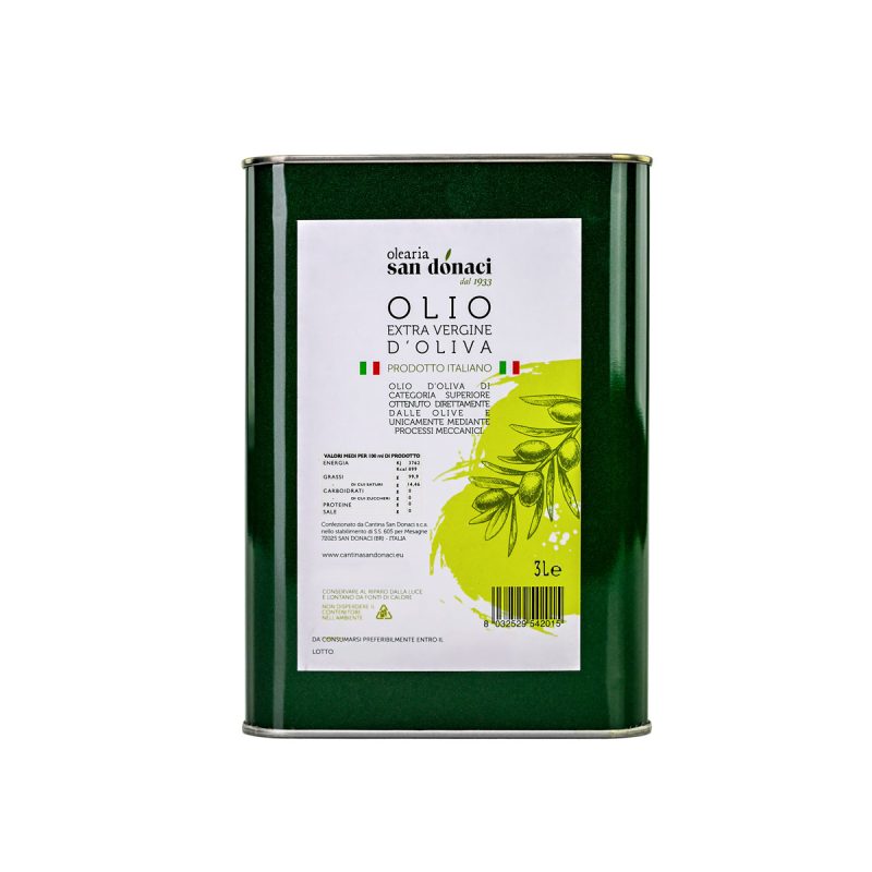 Olio Extravergine di Oliva  3L Olearia San Donaci Olive LECCINE/PESCIOLEN-0,4%
